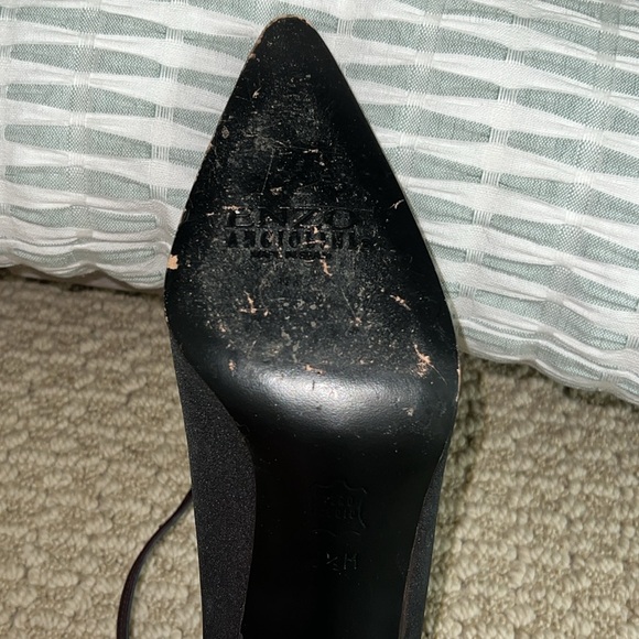 Enzo Angiolini Brushed Silk Dark Cherry Ankle Strap Pumps, 6.5M - Picture 7 of 9